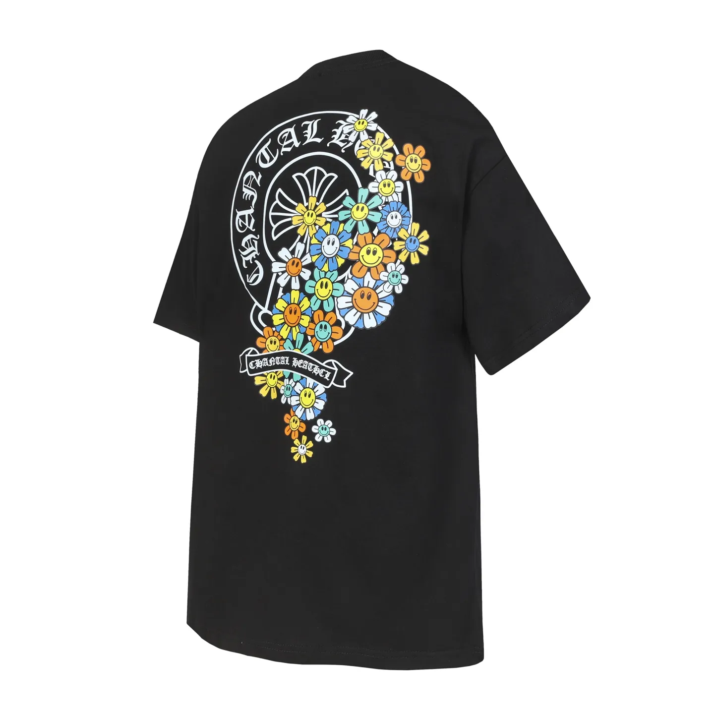 P150 cross-border model, please do not place an order if you are pursuing quality -Chrome Hearts/Chrome Hearts Sanskrit horseshoe sunflower print popular short-sleeved T-shirt -High weight, high density and high quality, soft, delicate and skin-friendly wool, soft and silky to the touch, excellent warmth and skin-friendly properties -Customized weaving and dyeing, no color difference, no matter the fabric or workmanship details, beat the ordinary version on the market -Colour: black white -Size: S M L XL